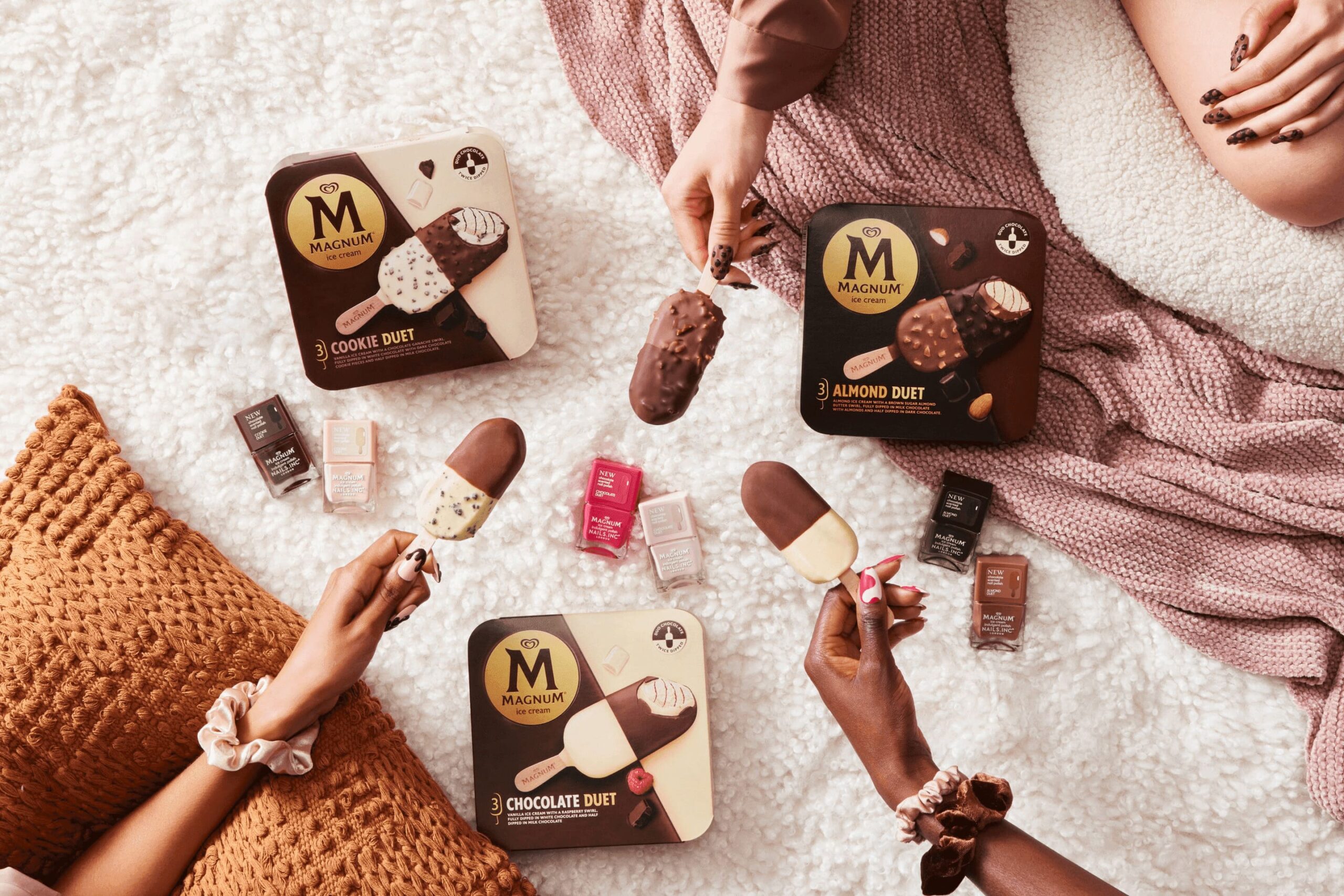 Magnum ice cream and Nails.INC introduce chocolate-chipped nails
