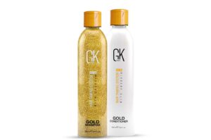 Restore dull &damaged hair with GKHair Gold Shampoo & Conditioner