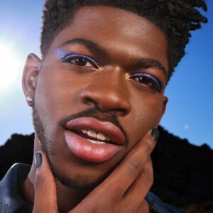 lil nas with nail polish and makeup