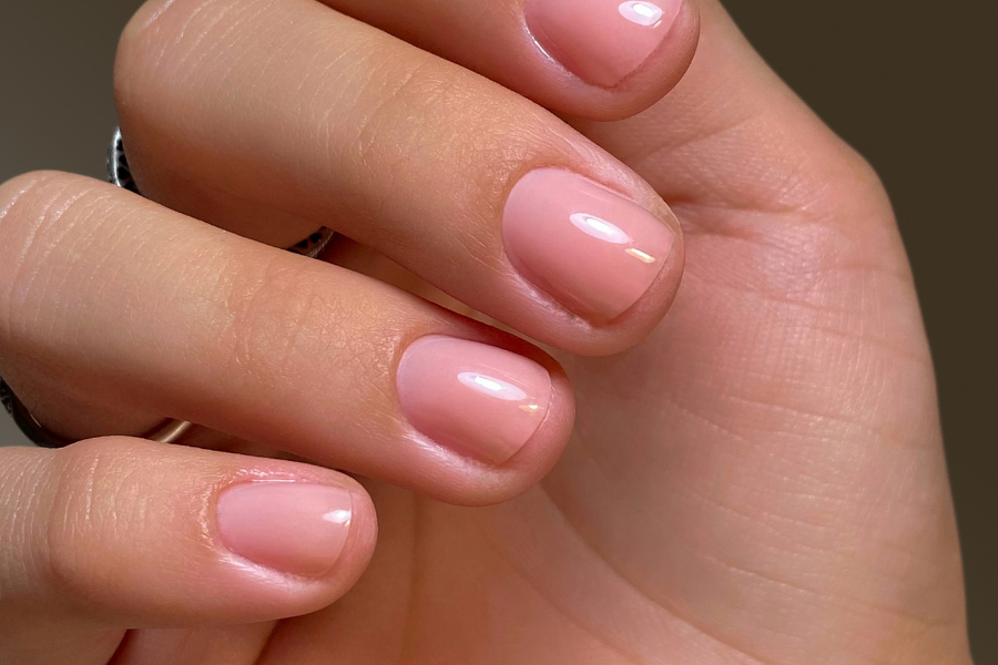 Sheer Nude Pink Nails