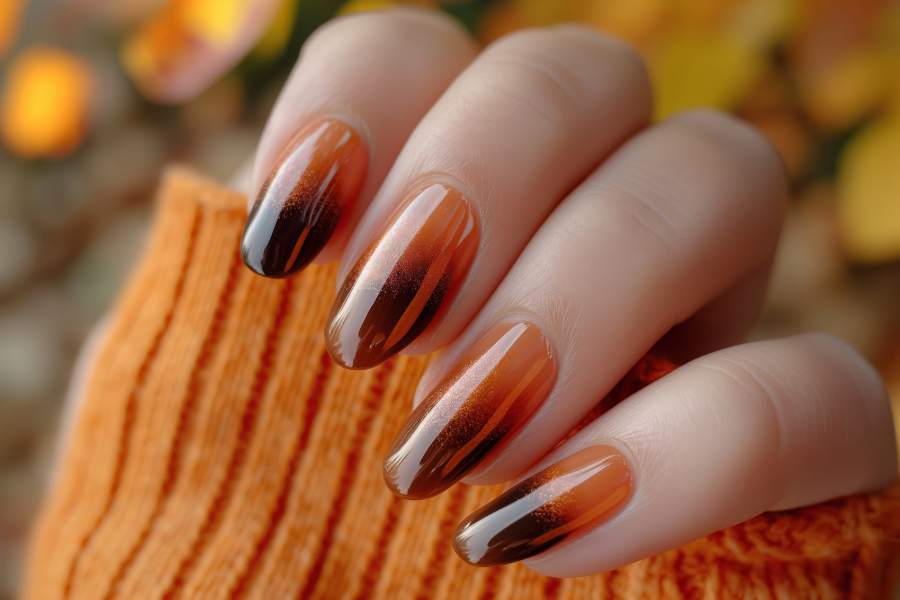 Ombre Brown Chrome Nails