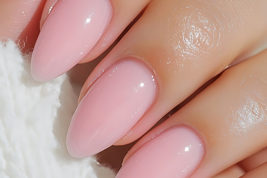 Sheer Pink Jelly Nails